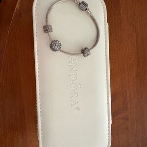 Pandora Silver Bracelet with Sparkling Charms
